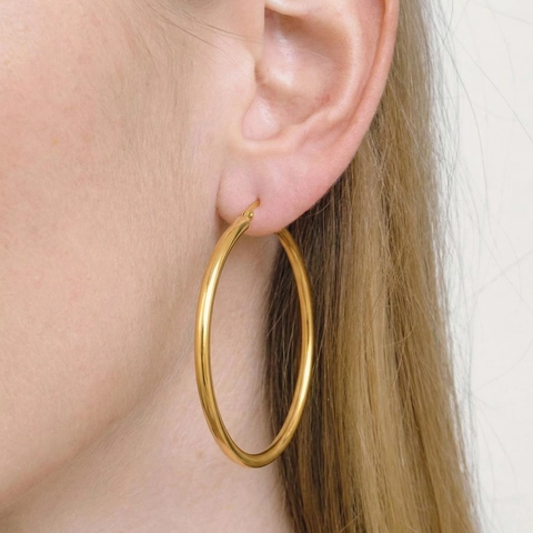 Orecchini A Cerchio Minimalisti Da Donna Placcati In Oro 18K Acciaio Inossidabile 304 Design Cavo Gioielli Impermeabili