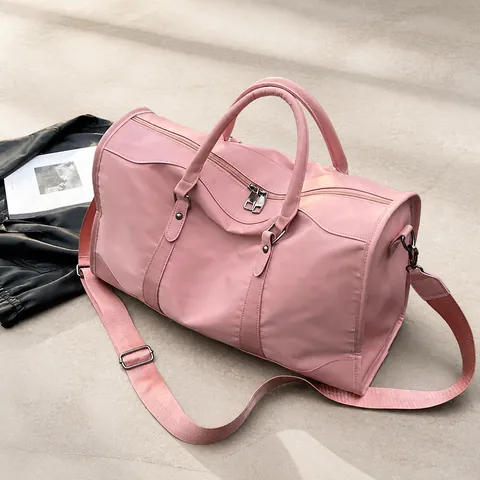 Women Large Capacity PU Leather Travel Bag Retro Duffel Bag For Weekend Gym Sports Handbag With Adjustable Shoulder Strap