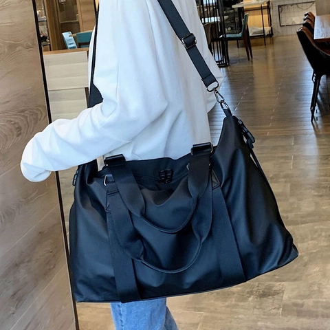Große Kapazität Nylon Reisetasche Wasserabweisende Fitnesstasche Wochenende Handtasche Umhängetasche Für Damen Herren