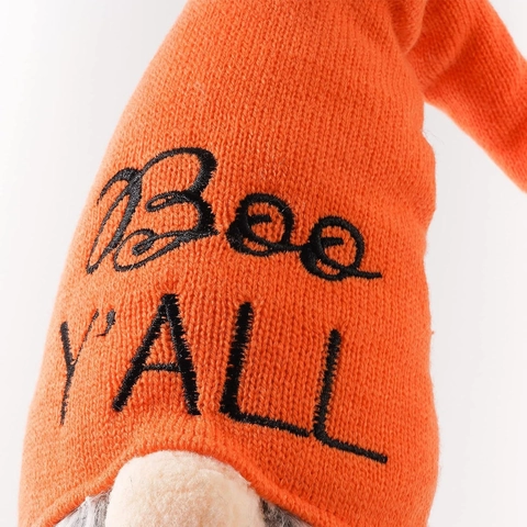 Halloween Zwerge Plüsch Deko Boo Y'ALL LET'S GET Spooky Bestickte Gesichtslose Puppe Orange Weiß Kürbis Stern Dekor