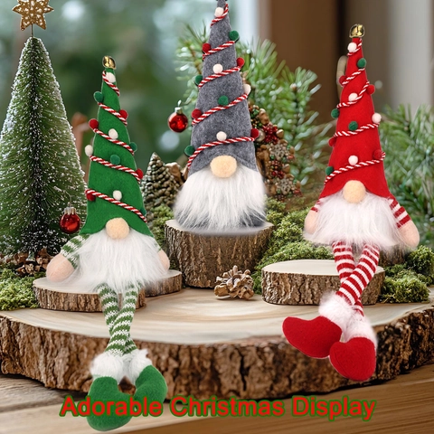 Gnomi di Natale Luminosi Decorazioni in Peluche LED Bambola Senza Volto Ornamenti da Appendere per Albero di Natale Casa Festa