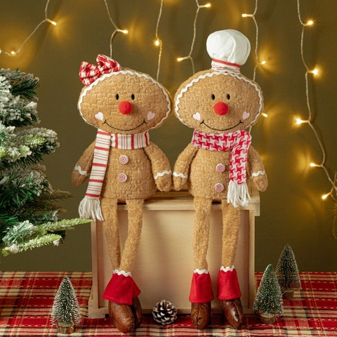 Weihnachten Lebkuchenmann Plüschpuppe Langbeiniges Kochpaar Spielzeug Für Weihnachtsdekoration Festliche Party Ornament Geschenk