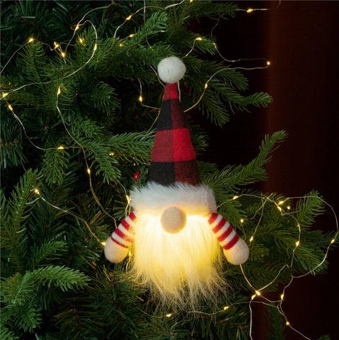 LED Weihnachten Gnome Hängende Dekorationen Rot Schwarz Kariert Rentiergeweih Plüsch Gesichtslos Puppe Leuchtend Dekoration