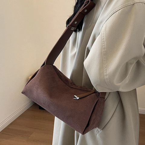 Vintage Mattiertes PU Leder Kissentasche Für Damen Mode Buchstaben Druck Große Umhängetasche Casual Täglich Streetwear