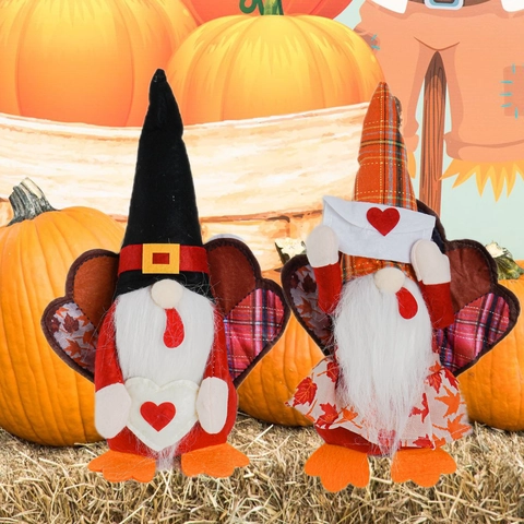 Erntedankfest Zwerge Plüsch Dekorationen Herbst Ernte Gnom Gesichtsloser Puppe Truthahn Ornamente Für Zuhause Party Dekor Geschenk