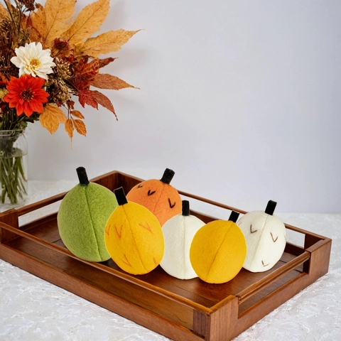 Ornamenti Zucca in Feltro Fatti a Mano Per Ringraziamento Autunno Raccolto Halloween Festa Casa Arredamento Multicolore