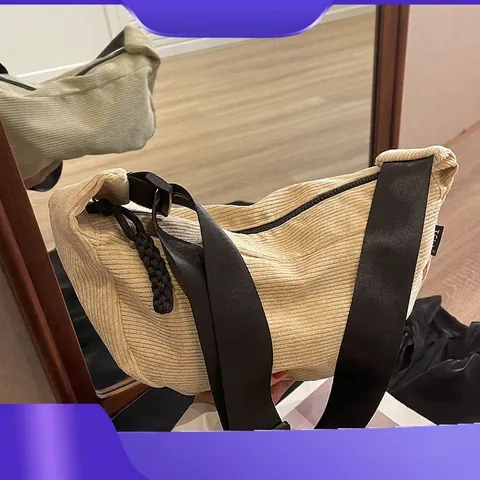 Dames Corduroy Crossbodytas Grote Capaciteit Halve Maan Schoudertas Brede Riem Vintage Hobo Dumpling Tas Voor Reizen Dagelijks