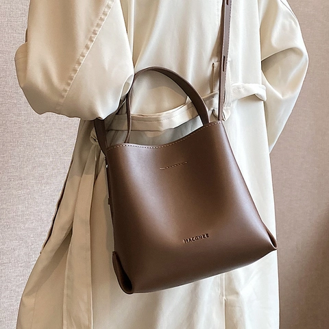 Bolso Bombonera de Cuero PU para Mujer Simple Retro Grano de Lichi Bolso de Mano Bandolera Ajustable Casual de Hombro