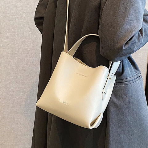 Bolso Bombonera de Cuero PU para Mujer Simple Retro Grano de Lichi Bolso de Mano Bandolera Ajustable Casual de Hombro