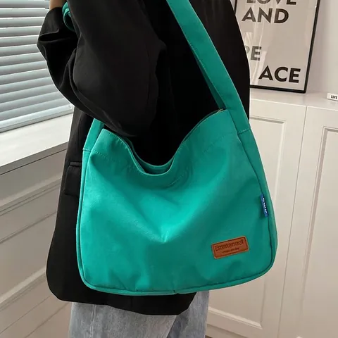 Große Kapazität Segeltuch Tragetasche Damen Minimalistisch Geknoteter Gurt Schultertasche Lässige Umhängetasche