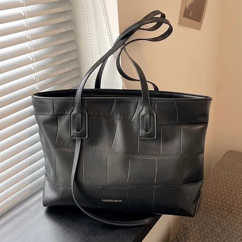 Borsa Tote da Donna di Grande Capacità in Pelle PU con Motivo Coccodrillo Borsa a Tracolla Vintage per Ufficio Scuola Quotidiano