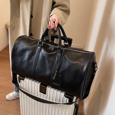 Große Kapazität PU Leder Reisetasche Mit Abnehmbarem Schultergurt Für Damen Weekender Gym Overnight Handtasche