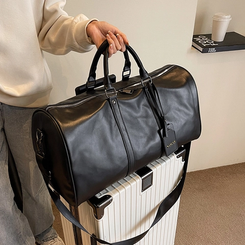 Große Kapazität PU Leder Reisetasche Mit Abnehmbarem Schultergurt Für Damen Weekender Gym Overnight Handtasche