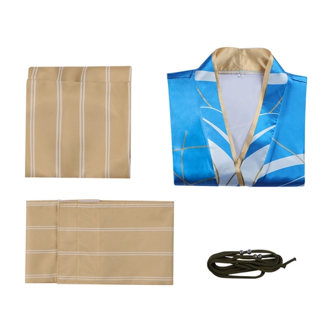 Costume Cosplay Anime Japonais Style Kimono Tissu en Satin de Polyester Tenue de Performance Scénique d'Halloween pour Femmes Et Hommes