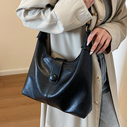 Borsa Tote da Donna Retro in Pelle PU Grande Capacità Tracolla a Nodo Vintage Borsa a Tracolla per Pendolarismo Quotidiano