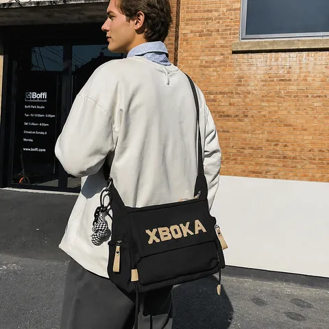 Women Nylon Messenger Bag Large Capacity XBOKA Letter Crossbody Bag Casual Urban Simple Tote Bag For Daily Travel Work