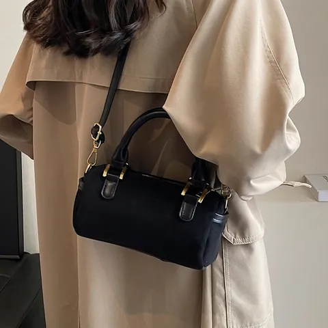 Vintage Mattes PU-Leder Boston-Tasche Für Damen Retro Kleine Zylindertasche Barrel Umhängetasche Mit Verstellbarem Riemen