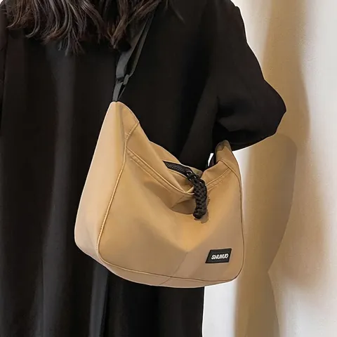 Damen Nylon Tote Bag Große Kapazität Lässige Minimalistische Umhängetasche Für Schule Arbeit Täglicher Pendelverkehr