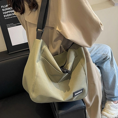Damen Nylon Tote Bag Große Kapazität Lässige Minimalistische Umhängetasche Für Schule Arbeit Täglicher Pendelverkehr