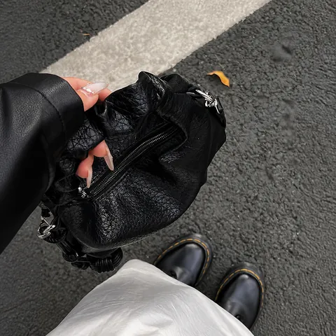 Sac à Main Vintage en Cuir PU pour Femmes Avec Poignée Froncée Nœud Tissé Texture Litchi Sac Bandoulière Fashion Tote Bag