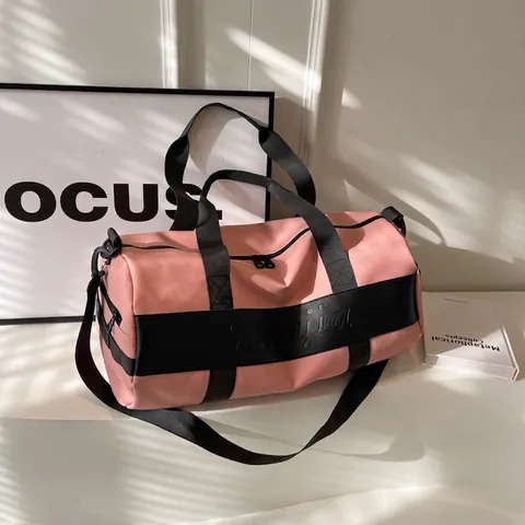 Borsa da Viaggio in Nylon di Grande Capacità per Donna Borsa Sportiva Impermeabile Con Scomparto Scarpe Indipendente Separazione Secco-Umido Tracolla Weekend
