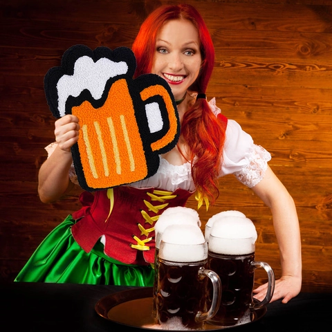 Almohada Creativa de Poliéster en Forma de Jarra de Cerveza para San Patricio Oktoberfest Decoración de Fiesta Hogar