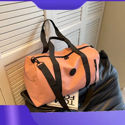 Borsa da Viaggio in Nylon a Grande Capacità per Donna Impermeabile Palestra Borsone Con Tracolla Versatile Borsa a Mano per Fine Settimana
