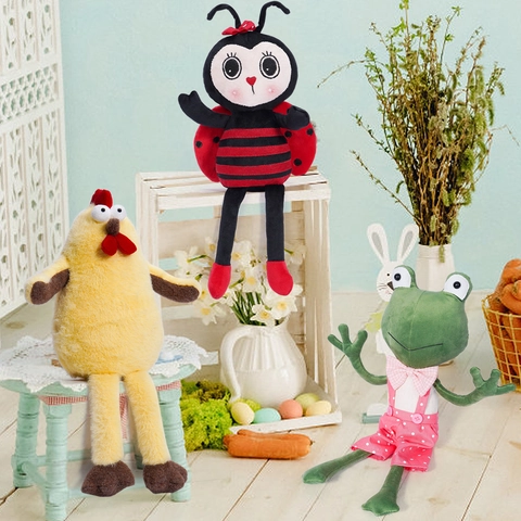 Peluche Pulcino di Pasqua Bambola Gallina Gialla Gambe Lunghe Ornamento Festa di Primavera Simpatico Animale Peluche Regalo