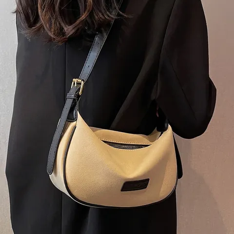 Borsa Hobo da Donna in Pelle PU Grande Capacità Minimalista Autunno Inverno Borsa a Tracolla Dumpling Con Tracolla Regolabile