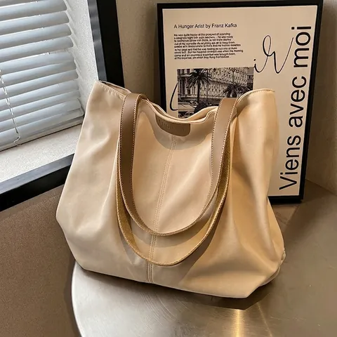 Borsa Tote in Tela ad Alta Capacità per Donna Minimalista Tracolla in Pelle PU Borsa a Spalla Pendolare Scuola Borsa a Mano Hobo