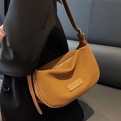 Borsa Hobo da Donna in Pelle PU Grande Capacità Minimalista Autunno Inverno Borsa a Tracolla Dumpling Con Tracolla Regolabile