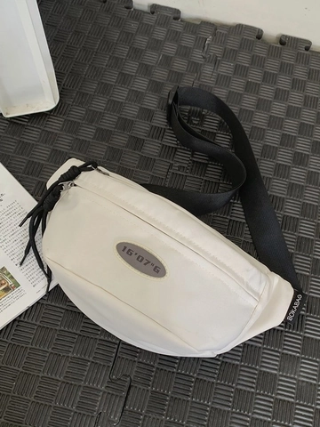 Women Men Casual Nylon Chest Bag Lightweight Sports Waist Bag Adjustable Strap Streetwear Crossbody Bag Fanny Pack