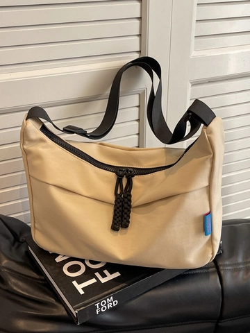 Bolso Bandolera de Nailon de Gran Capacidad Bolso Hobo Minimalista de Color Sólido para Mujer Bolso de Hombro Informal Diario Con Correa Ancha Ajustable