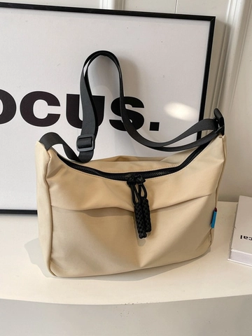 Bolso Bandolera de Nailon de Gran Capacidad Bolso Hobo Minimalista de Color Sólido para Mujer Bolso de Hombro Informal Diario Con Correa Ancha Ajustable