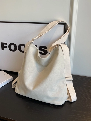 Borsa a Spalla in Tela da Donna Grande Capacità Minimalista Zaino Multiuso per Pendolarismo Quotidiano Viaggio Borsa Tote Con Tracolla Larga Regolabile