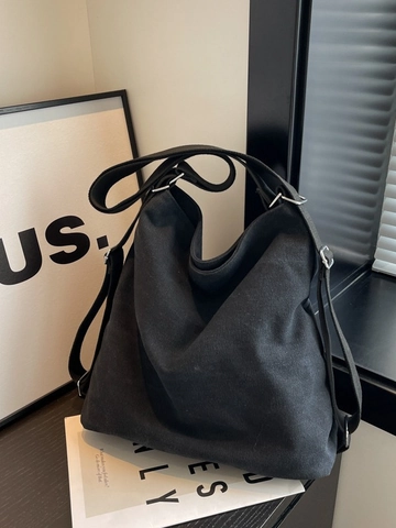 Borsa a Spalla in Tela da Donna Grande Capacità Minimalista Zaino Multiuso per Pendolarismo Quotidiano Viaggio Borsa Tote Con Tracolla Larga Regolabile