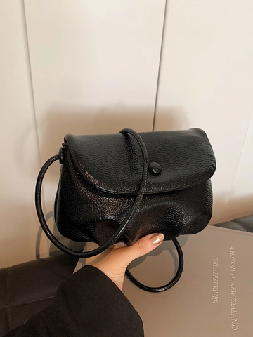 Women's Pleated Cloud Crossbody Bag Metallic PU Leather Small Flap Handbag With Thin Shoulder Strap Fashion Mini Pouch Bag