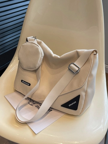 Women Large Capacity Canvas Crossbody Bag Minimalist Messenger Bag with Small Pouch Urban Casual Commuter Shoulder Bag