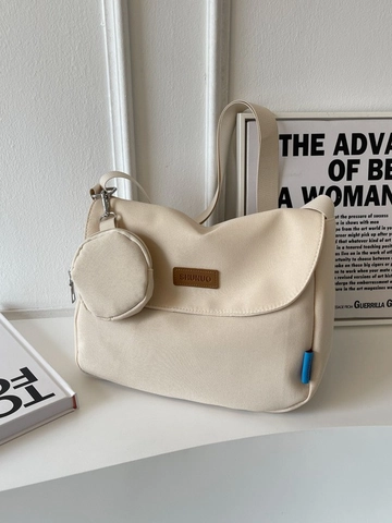 Borsa a Tracolla in Tela a Grande Capacità per Donna Borsa Messenger a Spalla Casual Retrò Con Mini Portamonete Rotondo