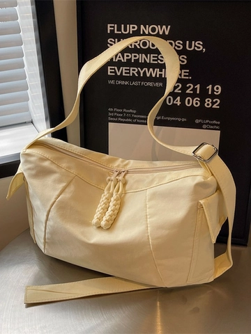 Borsa a Tracolla in Tela Leggera di Grande Capacità per Donna Borsa a Spalla Minimalista alla Moda con Tracolla Regolabile