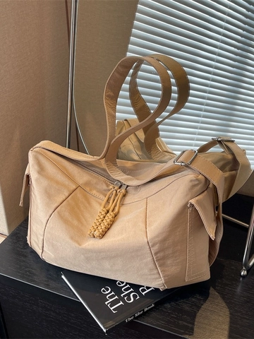 Borsa a Tracolla in Tela Leggera di Grande Capacità per Donna Borsa a Spalla Minimalista alla Moda con Tracolla Regolabile