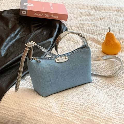 Borsa a Spalla in Denim Vintage per Donna Streetwear Borsa Sottoascellare Hobo Con Tracolla Regolabile Borsa Pendolare