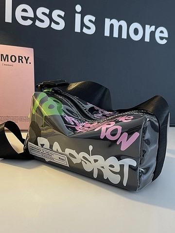 Γυναικεία Τσάντα Χιαστί Streetwear Graffiti Διαφανή Πλαστική Jelly Φαρδύ Λουράκι Ώμου Μικρή Τετράγωνη Τσάντα Casual Μοντέρνα Τσάντα Ταξιδιού