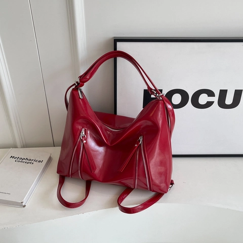 Sac Fourre-tout à Nœud Grande Capacité Cuir PU Brillant Métallique Sac à Épaule Femme Style Coréen Décontracté Sac Bandoulière