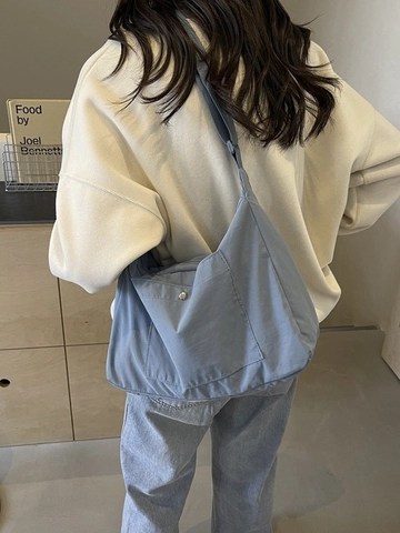 Damen Leichtgewicht Nylon Umhängetasche Große Kapazität Hobo Tasche Für Pendeln Schule Vielseitige Einfache Schultertasche Lässige Satchel
