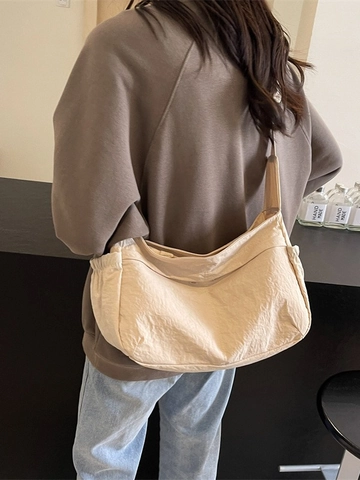 Borsa a Tracolla da Donna in Nylon Grande Capacità Minimalista Dumpling Borsa a Spalla per Pendolarismo Borsa Hobo Versatile