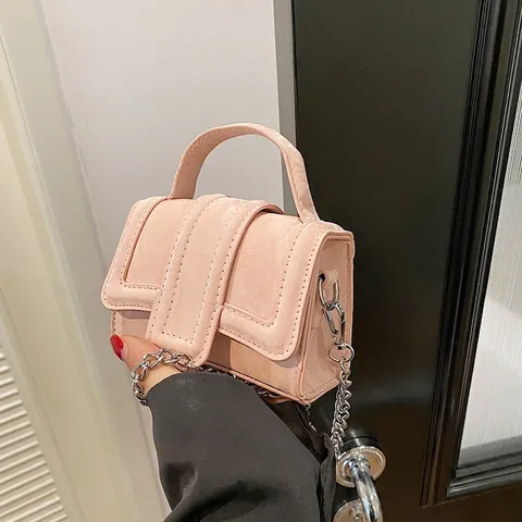 Mode Damen Mini Quadratische Handtasche PU Leder Umhängetasche Mit Silber Metallkette Marmor Muster Griff Kleine Tasche