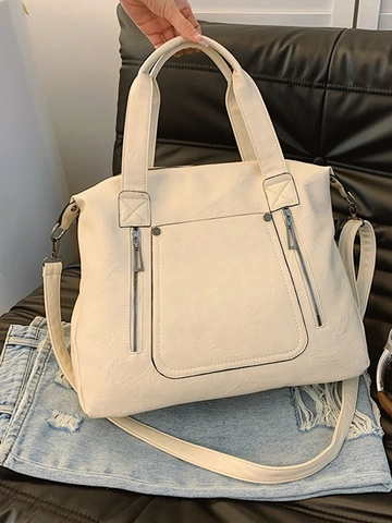 Borsa Tote da Donna in Pelle PU di Grande Capacità Borsa a Tracolla Semplice con Tracolla Regolabile per Pendolari