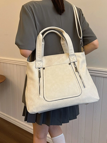 Borsa Tote da Donna in Pelle PU di Grande Capacità Borsa a Tracolla Semplice con Tracolla Regolabile per Pendolari
