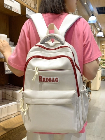 Zaino da Donna in Nylon ad Alta Capacità Impermeabile Cartella per Studenti Universitari Zainetto Leggero per Viaggi Casual